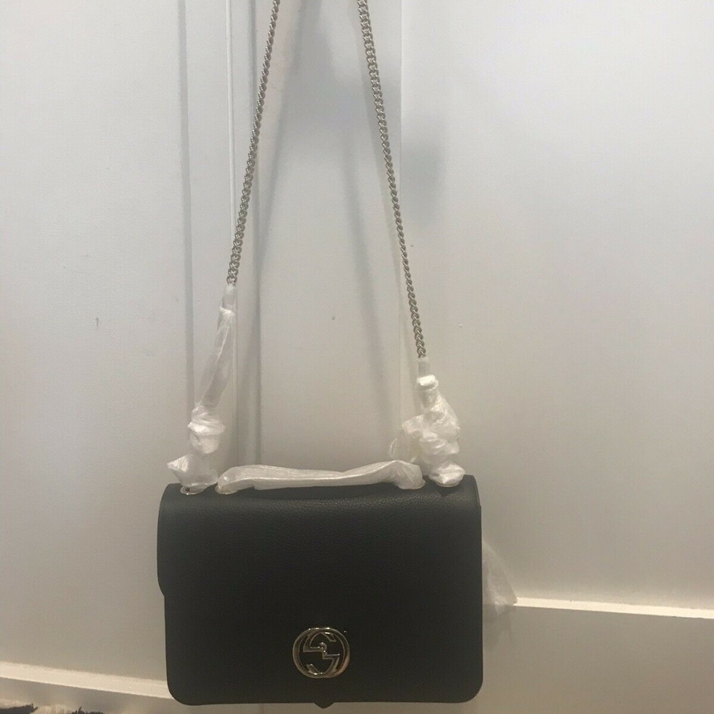 Gucci Interlocking Gg Black Medium Pebbled Leathe… - image 2